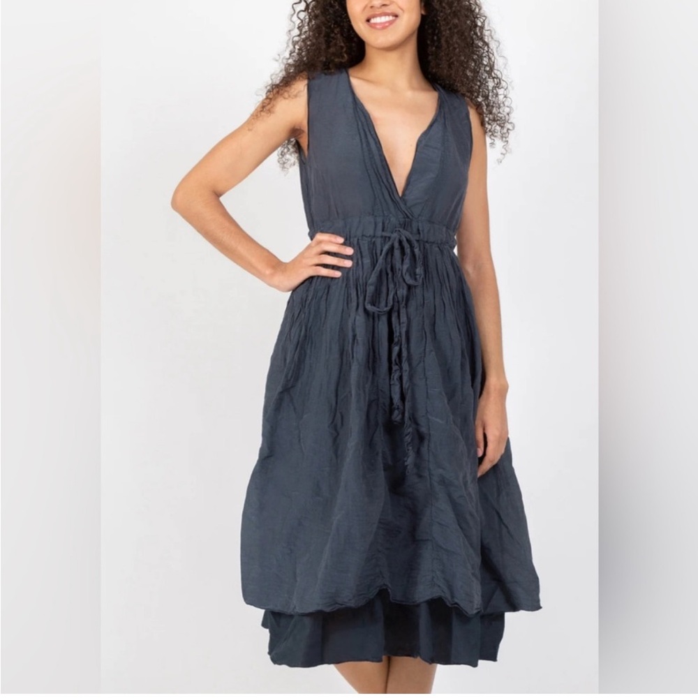 CP Shades Julia Dress XS Elegant Sleeveless Dress Double Layer Silk Cotton